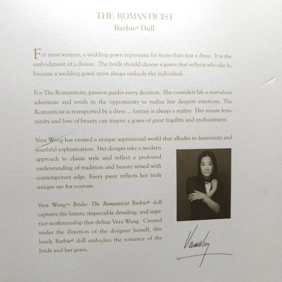 Vera Wang Bride Barbie Doll The Romanticist Gold Label Limited Edition L9652 - Picture 9 of 11